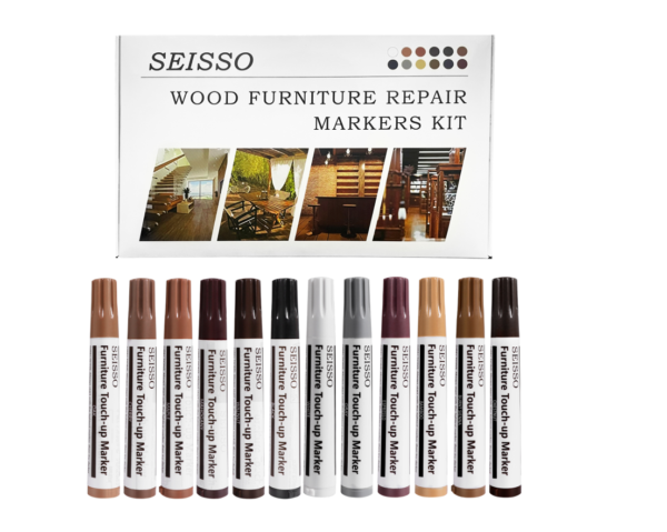 DEWEL フローリング 補修 ワックス 木製品 木製家具 補修キット 木製品キズ補修セット 18色 補修マーカー&ワックス  イス 机 木の床/ドア補修 テーブル キズ ネジ穴 ひび割れ 釘目 傷 焼灼 欠け 剥がれ 色落ち 変色