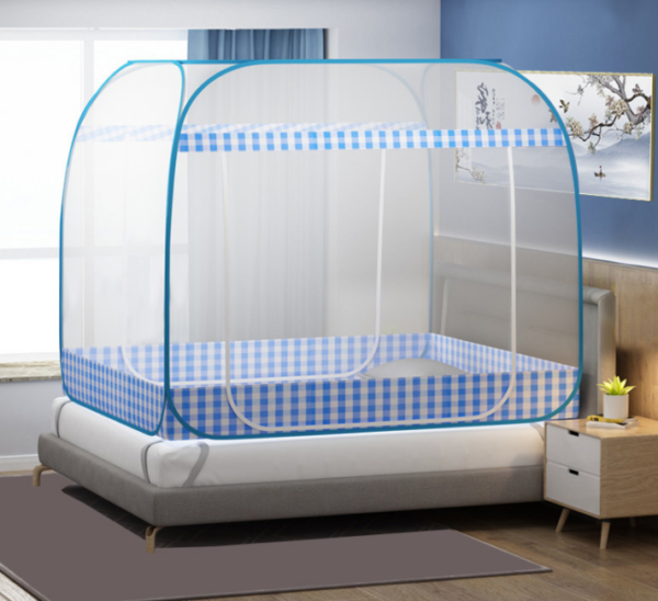 ワンタッチ蚊帳 テント式  睡眠・安眠  軽量 キャンプ式 2ドア設計 モスキートネット 底付き　虫除け 蚊よけ ムカデ対策 収納便利 密度が高い 子供 大人
