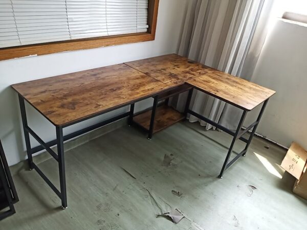 DEWEL l字デスク パソコンデスク 幅180+120cm 2段収納棚付き コーナーデスク 超ワイド天板 左右交換設置 学習机 PCデスク オフィスデスク ゲーミングデスク テレワーク 省スペース 棚高さ調整可能 傷・汚れ・水分・熱に強い