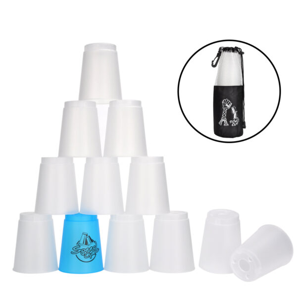 DEWEL スポーツ スタッキング 12個セット カップ スピードスタックス12個セット Flying Cup 飛重ねカップ 穴あき 速重ね 競技用 練習用 トレーニング 初心者でも対応 専用袋付き クリスマス プレゼント
