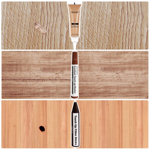 DEWEL Wood Filler, Wax Pen, Wood Floor Scratch Remover, Wood Repair kit, Wood Markers, Touch up Paint pens for Walls，Furniture pens for Scratches, Wood Stain Pen, Furniture Polish - Image 4