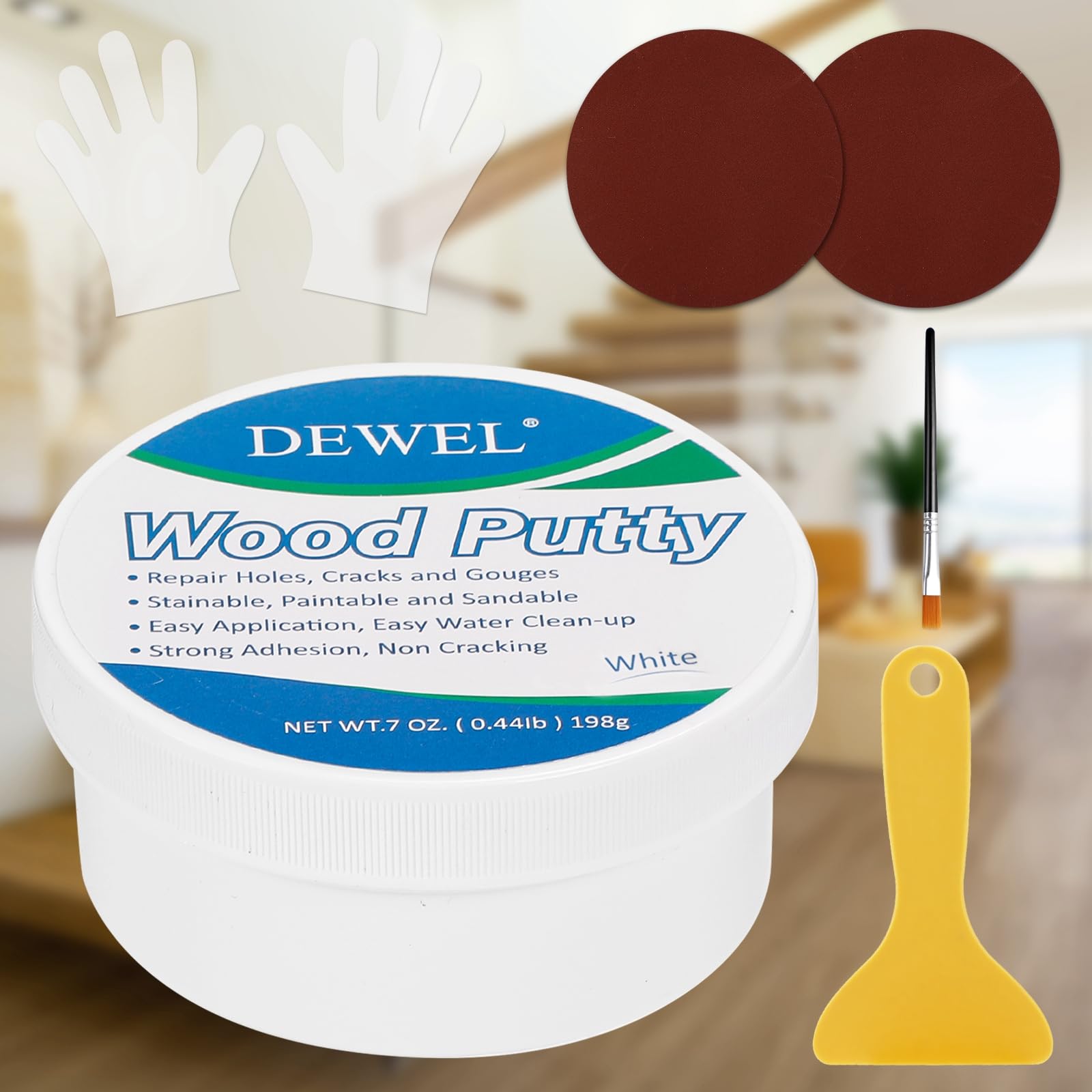 DEWEL Holzkitt 200g, weißer Reparaturkitt, zum Füllen von tiefen Löchern und Kratzern in Holzmöbeln, Rissreparaturkitt zur Restaurierung - Image 6
